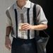 Men's Clothing Striped Lapel Polo Shirt Design Niche Men's Loose Sweater T Shirt_viptrois.com