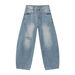 Men's Clothing Retro Machete Ripped Jeans Men's New Style Washed Design Loose Wide Leg Pants_viptrois.com