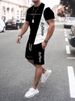 Unbeatable Quality Summer Men's Mesh Round Neck T-shirt+shorts Two-piece Printed Sports And Casual Short Sleeved Set For Men_viptrois.com