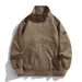 Men's Clothing Vintage Workwear Jacket With Stand Collar - Stylish & Versatile Loose Fit Coat For Autumn & Winter (Thin/Thick Options Khaki)_viptrois.com