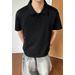 Men's Deconstructed Polo Shirt Short Sleeved Summer Heavyweight Turn down Collar Oversized Shoulder Casual Trendy T-Shirt Cleanfit_viptrois.com