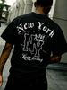 Men's Summer Casual Fashion Short Sleeve T Shirt, High Street Relaxed Style, "NY" Letter Crown, Versatile Casual T Shirt_viptrois.com