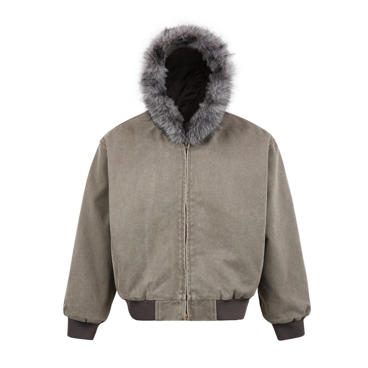 MADEEXTREME Padded Cotton Fur Collar Zipper Autumn And Winter Coat Warm Men's And Women's Mountain Carving Thickened Jacket Cotton Clothes_viptrois.com