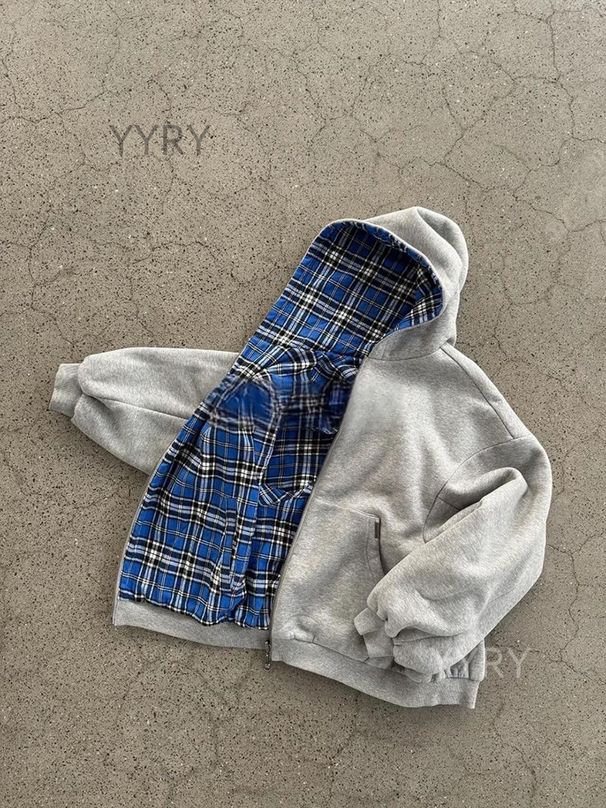 Men's Clothing Retro Y2K Streetwear Hoodie With Grid Zipper - Oversized Pullover Sweatshirt For Men & Women - Trendy Unisex Fashion_viptrois.com
