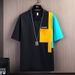 Men's Clothing Color Matching Pocket High End Half Sleeved Top New Round Neck Loose T Shirt Summer Contrast Color Short Sleeved T Shirt For Men_viptrois.com