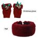 Christmas winter plush half finger wine red bow bell Christmas cute short gloves autumn and winter empty top hat_viptrois.com
