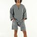 Men's Clothing Early Autumn New Men's V Neck Casual Tops Loose Shorts Sports Suits Men's Clothing_viptrois.com