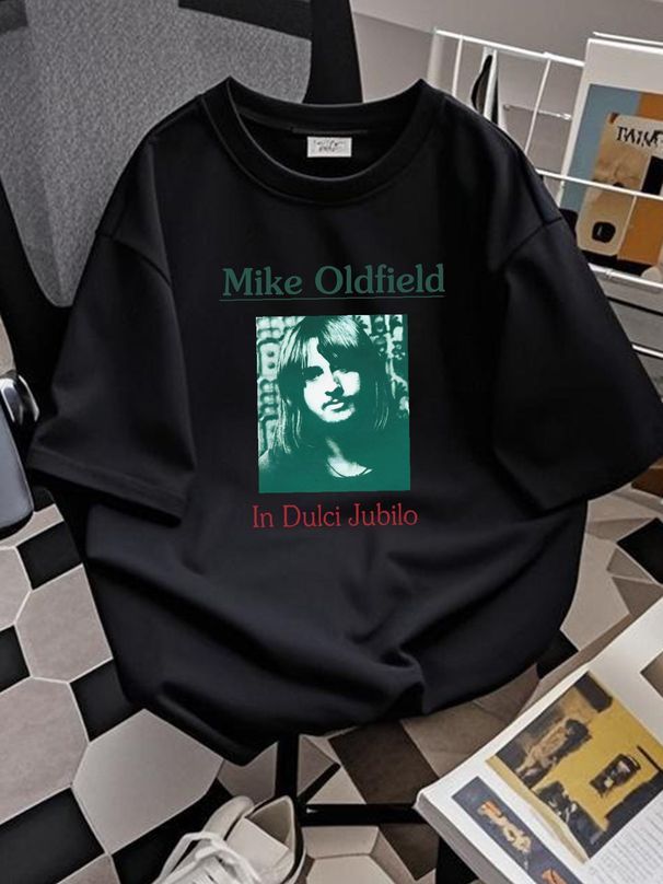 Cotton Unisex T-Shirt Mike Oldfield In Dulci Jubilo Album Tee On Horseback Versatile Casual Designer Clothes Homme Comfortable Stylish Summer_viptrois.com