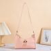 Women's Fresh Girl Exquisite Double Heron Tassel Embellished Ladies Crescent Shoulder Bag Simple Embossed Commuter Handbag_viptrois.com