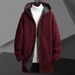 1 Cross-Border Foreign Trade Dropshipping Autumn Winter New Men's Fleece-Lined Thickened Warm Mid-Length Zipper Hooded_viptrois.com