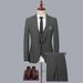 Men's Clothing yarn dyed three piece suit one button men's business suit slim formal suit professional wedding suit suit_viptrois.com