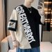 Summer T-shirt, Men's Loose Clothing, Trendy Brand Student Short Pure Cotton Ice Silk Top, Round Neck Five Quarter_viptrois.com