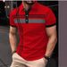 Men's Clothing Men's Striped Print Short Sleeved Polo Shirt Men's Casual Tops_viptrois.com