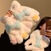 Cartoon Star Small Bone Five Finger Gloves Women In Winter, Cute Plush, Thick Warm, Hanging Neck For Cycling, Windproof_viptrois.com