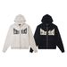 Men's Clothing Hip Hop Rhinestone White Ink Direct Print Zip Up Hoodies For Men And Women_viptrois.com