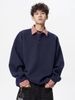 Retro Hong Kong Style American Fake Two-piece Sweater Polo Shirt Men's Spring And Autumn Loose Casual Plaid Lapel Long-sleeved Top_viptrois.com