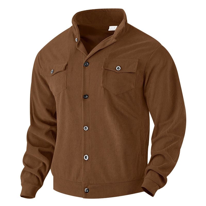 Men's Corduroy Jacket – Single-Breasted Notch Lapel, Breathable & Wrinkle-Resistant, Multi-Pocket Casual Blazer (S-XXXL, Autumn Essential)_viptrois.com