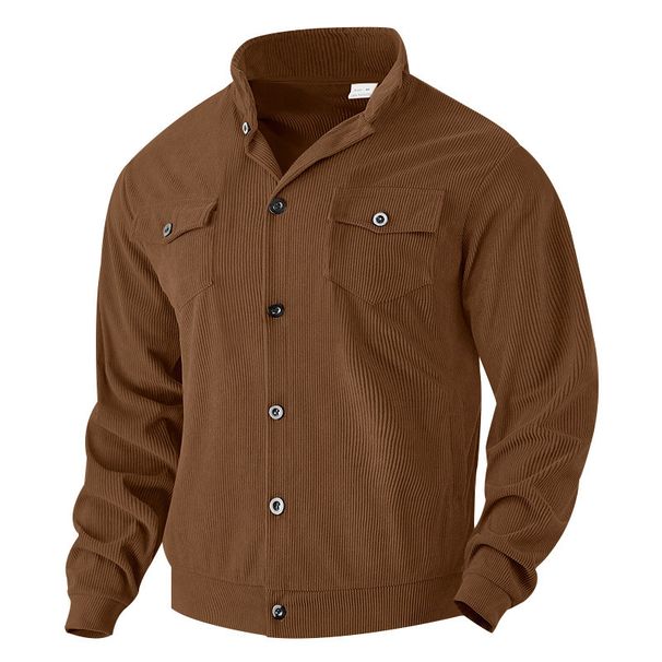 Men's Corduroy Jacket – Single-Breasted Notch Lapel, Breathable & Wrinkle-Resistant, Multi-Pocket Casual Blazer (S-XXXL, Autumn Essential)_viptrois.com