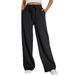 Men's Clothing Wide Leg Sports Pants High Waist Loose Drawstring Jogging Pants With Pockets Sweatpants_viptrois.com