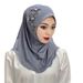 Women's Hijab Solid Color Elastic Geometric Cross Pattern Scarf Hat Baotou Hat Women Ethnic Hat_viptrois.com