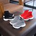 Children's Socks Shoes Boys And Girls Fly Woven Breathable Mesh Sneakers High Top Elastic Shoes_viptrois.com