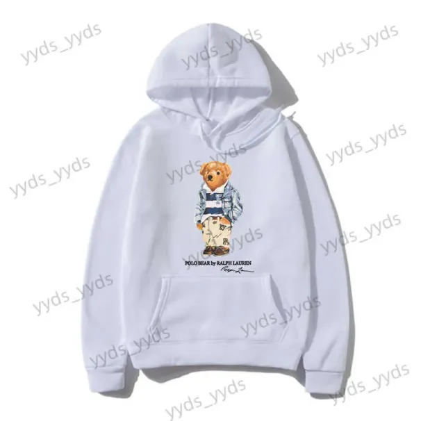 Men's Hoodies Sweatshirts Funny Pose Teddy Bear Prints Men Hoodie Loose Pocket Hoody Autumn Oversize Sweatshirt Fashion_viptrois.com