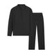 Men's Waffle Knit Zip-Up Tracksuit Set – Stylish Striped Long Sleeve Lounge & Streetwear Outfit_viptrois.com