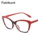 Women's Glasses New TR Anti Blue Light Glasses Personality Hip Hop Contrast Glasses Frame Fashionable And Simple Cat Eye Flat Glasses_viptrois.com