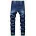 Men's Clothing Ripped Jeans Color Ripped Yarn Denim Trousers_viptrois.com