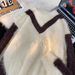 New Long Velvet Hoodie V-Knitted Shirt Long Sleeve Color Blocked Woolen Shirt For Youth_viptrois.com
