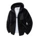 Men's Fleece Zip-Up Hooded Jacket – Korean Streetwear Style, Lightweight, Stand Collar (Black/Coffee/Khaki, S-XL, Fall Essential)_viptrois.com
