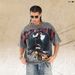 American Vintage Racing Grim Reaper All-over Print Washed Distressed Loose One-piece Cut Short-sleeve T-shirt_viptrois.com