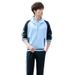Unisex School Sportswear Set – Breathable Polyester Athletic Outfit For Teens (Long Sleeve Top + Joggers, Blue/Green, 120-190cm, B-Class Safety)_viptrois.com