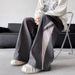 Men's Color Blocked Striped Quick Drying Paratrooper Casual Pants Wide Leg Loose Fit Breathable Floor Length Trousers for Summer_viptrois.com