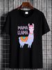 Colorful Mama Llama T Shirt For Women Fashion Soft Versatile Slightly Homme Comfortable Streetwear Designer Clothes Summer Breathable Graphic_viptrois.com