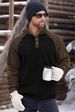 Men's Jacket Raglan Sleeve Casual Stand Collar Loose Corduroy Colorblock Sweatshirt_viptrois.com