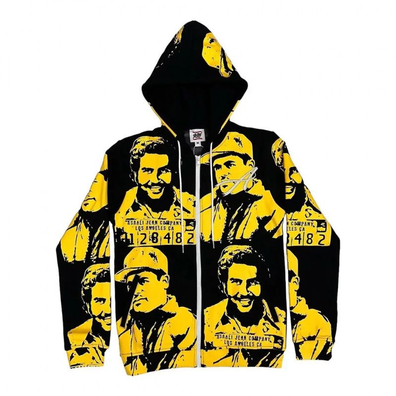 Men's Clothing Retro Long Sleeve Loose Pattern Hoodie Harajuku Hip Hop Sports Large Size Casual Zipper Sweater High Weight_viptrois.com