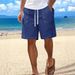 Men's Summer Cotton And Linen American Casual Shorts Beach Loose Straight Button Shorts_viptrois.com