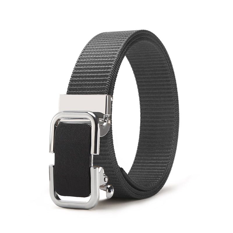 Men's BeltsToothless Nylon Canvas Belt Men's Automatic Buckle Casual Belt All Match Trendy Pants Belt Outdoor Fashion Belt_viptrois.com