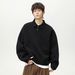 Nordmann 380g Heavyweight Textured Turn-Down Collar Sweatshirt For Men, Autumn Oversized Retro Light Old Money Long Sleeve_viptrois.com