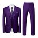 Men's Casual European And American Business Professional Suit, Groom And Best Man Wedding Banquet Three-piece Suit + Waistcoat + Trousers_viptrois.com