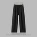 Men's Lightweight Summer Pants - Breathable Straight Leg Trousers With Drawstring Waist Casual & Office Wear (Black, Paris Grey, Khaki, Dark Grey)_viptrois.com