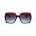 Women's Sunglasses Large Square Frame Sunglasses 97010 Fashion Colorful Glitter Sunglasses Retro Sunglasses_viptrois.com