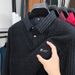 Nordmann Fleece-Lined Polo Two-Piece Men's Autumn Winter Thickened Middle-Aged Dad's Casual Warm Top Base Shirt For Men_viptrois.com