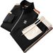 Men's Clothing Stand Collar Leisure Sports Suit Men's Fashion Sportswear Long Sleeve Straight Pants Two Piece Suit_viptrois.com