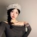 Beret With Bowknot For Women Sweet Versatile Elegant Fashionable Artist Hat Trendy Early Autumn Outfit Solid Color_viptrois.com
