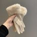 Leather Gloves Women In Winter 2025, Versatile High-end, With Thickened Velvet Warmth Cold Resistance, Suitable For_viptrois.com