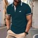 Summer Men's Button Down Collar T-Shirt Short Sleeved Classic Business Polo Shirt With Digital 3D Printing_viptrois.com