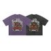 Summer Autumn New American Street Washed Vintage Printed Loose Cotton Unisex Short Sleeve T-Shirt_viptrois.com