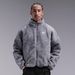 Men's Fleece Lined Zip Up Jacket - Winter Warm Streetwear Coat With Stand Collar, Loose Fit For Casual Daily Wear (Black, Dark Grey, Brown)_viptrois.com